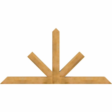 Ekena Millwork Saratoga Rough Sawn Timber Gable Bracket, Western Red Cedar, 96"W x 48"H x 6"D x 6"F, 12/12 Pitch GBW096X48X0606SAR00RWR